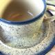 Tasses à café en céramique vernissées bleues