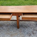 Oak farmhouse table 6 feet 2 drawers 200cm
