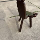 Chaise brutaliste espagnole en bois, années 1960