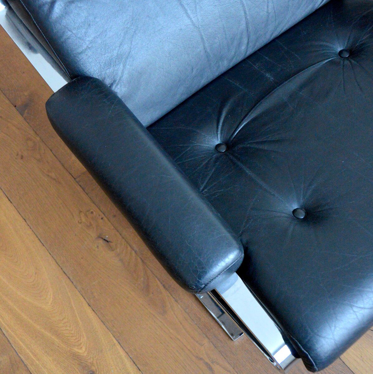 Leather lounge armchair by Reinhold Adolf for horn, 1960s