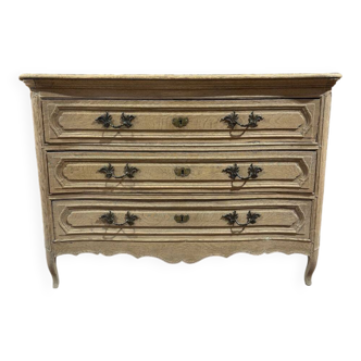 Curved oak commode - 19th century - Sandblasted