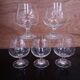 5 engraved vintage flower port glasses