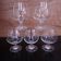 5 engraved vintage flower port glasses