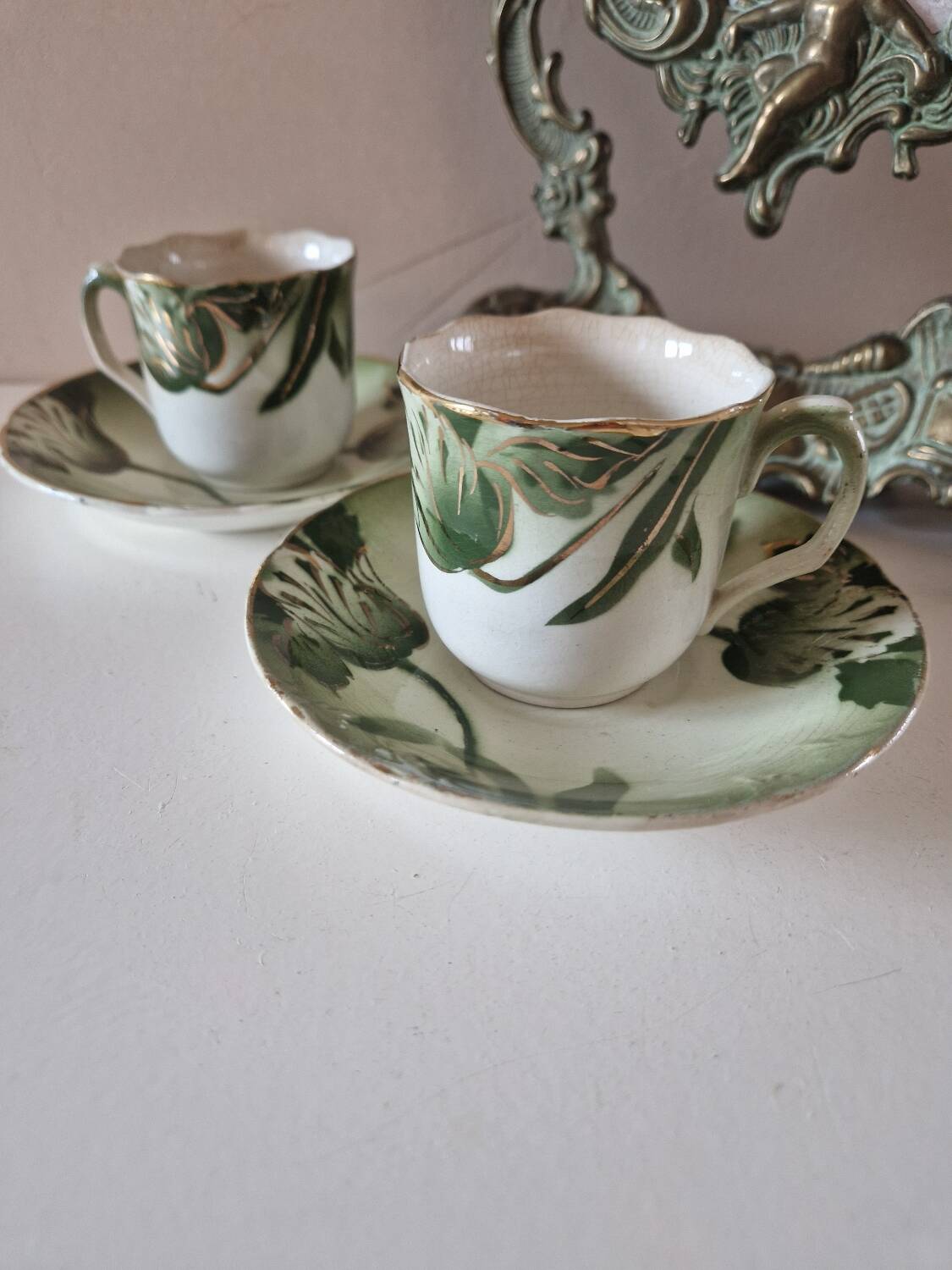 2 longwy art nouveau cups