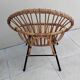 Vintage rattan armchair from the 50s and 60s.
