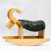 Vintage wooden rocking goat from the 1960s.