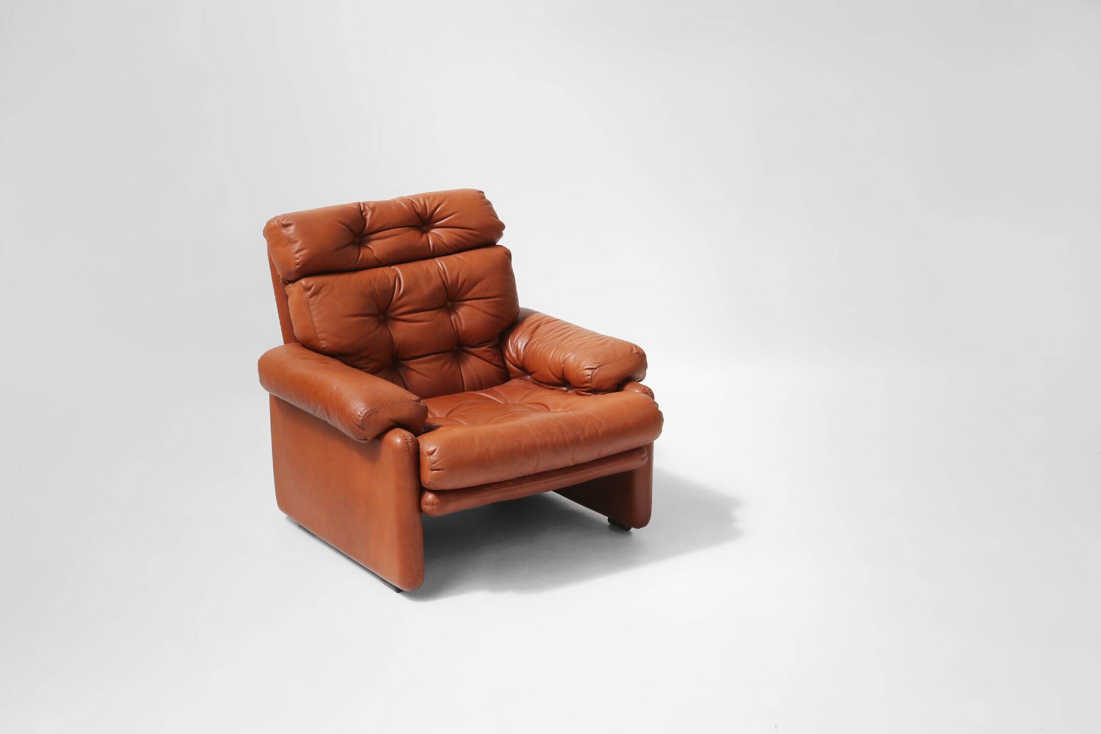 Brown Leather Armchair Coronado by Tobia Scarpa for B&b Italia, Italy, 1960