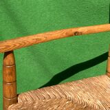 Pair german bobbin turned side chairs with rush seat
