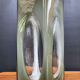 Space Age vase in double-layered smoked and white glass.