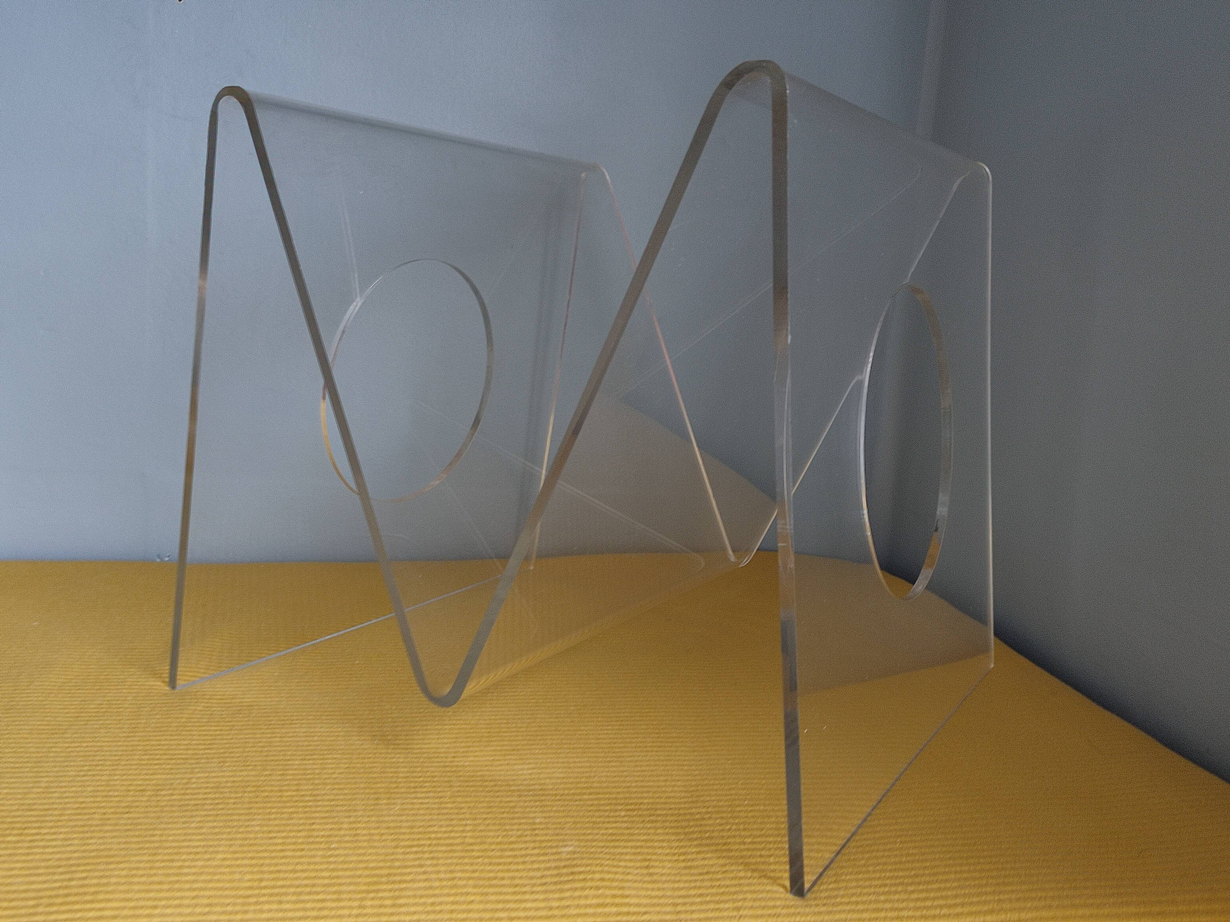 Vintage plexiglass magazine door roche bobois