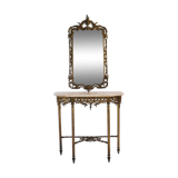 Console et son miroir en bronze doré