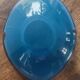 Signed art glass ashtray or bowl – vintage blue design