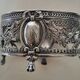 Louis XVI style salt cellar with silver collar mount and blue glass