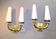 Pair of Art-Déco bronze & opaline sconces from Maison Lunel, France, 1950