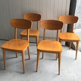 Set of four bistro chairs stamped Luterma