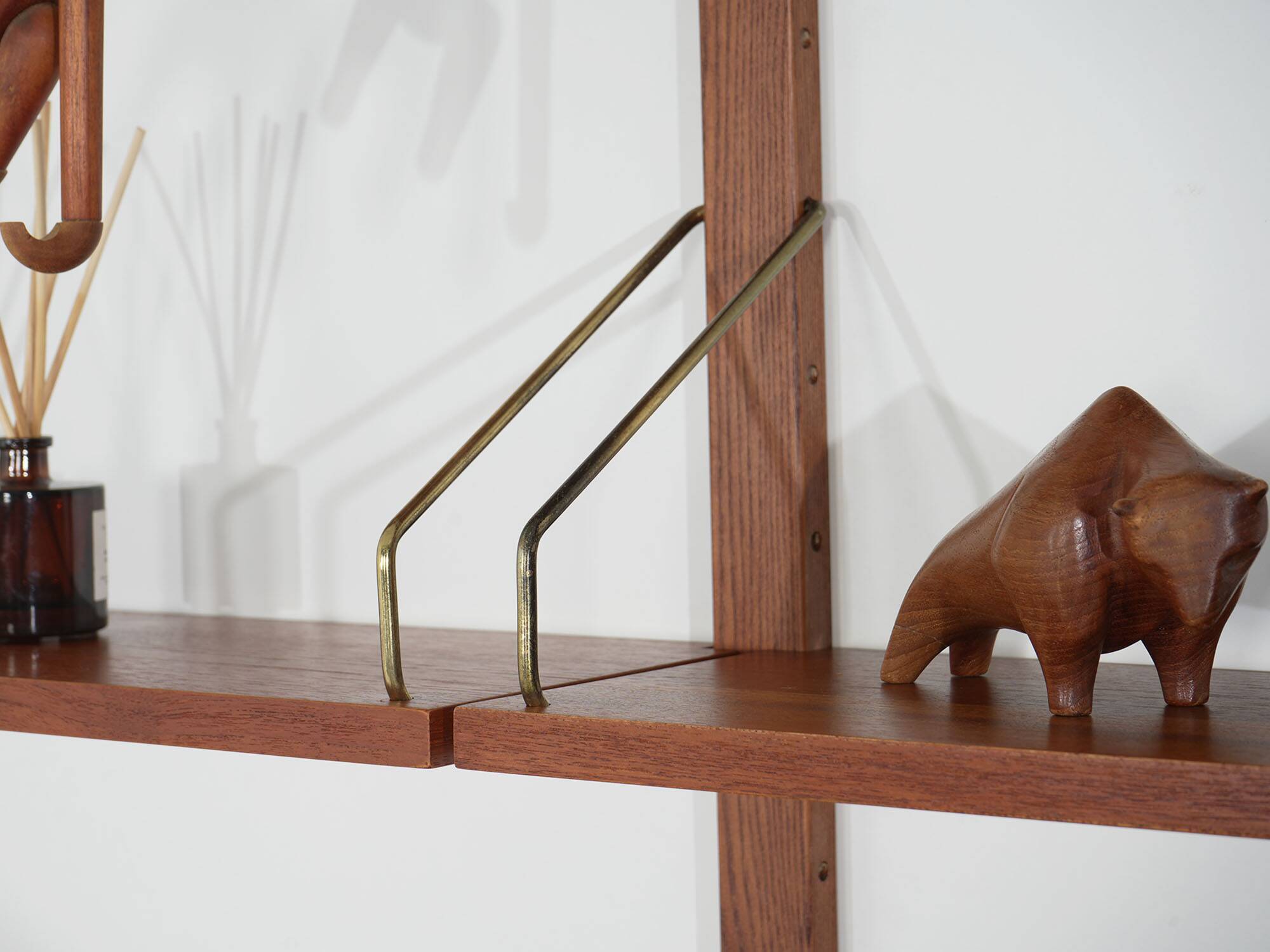 Cado modular shelving, teak veneer, Danish design, 1960s
