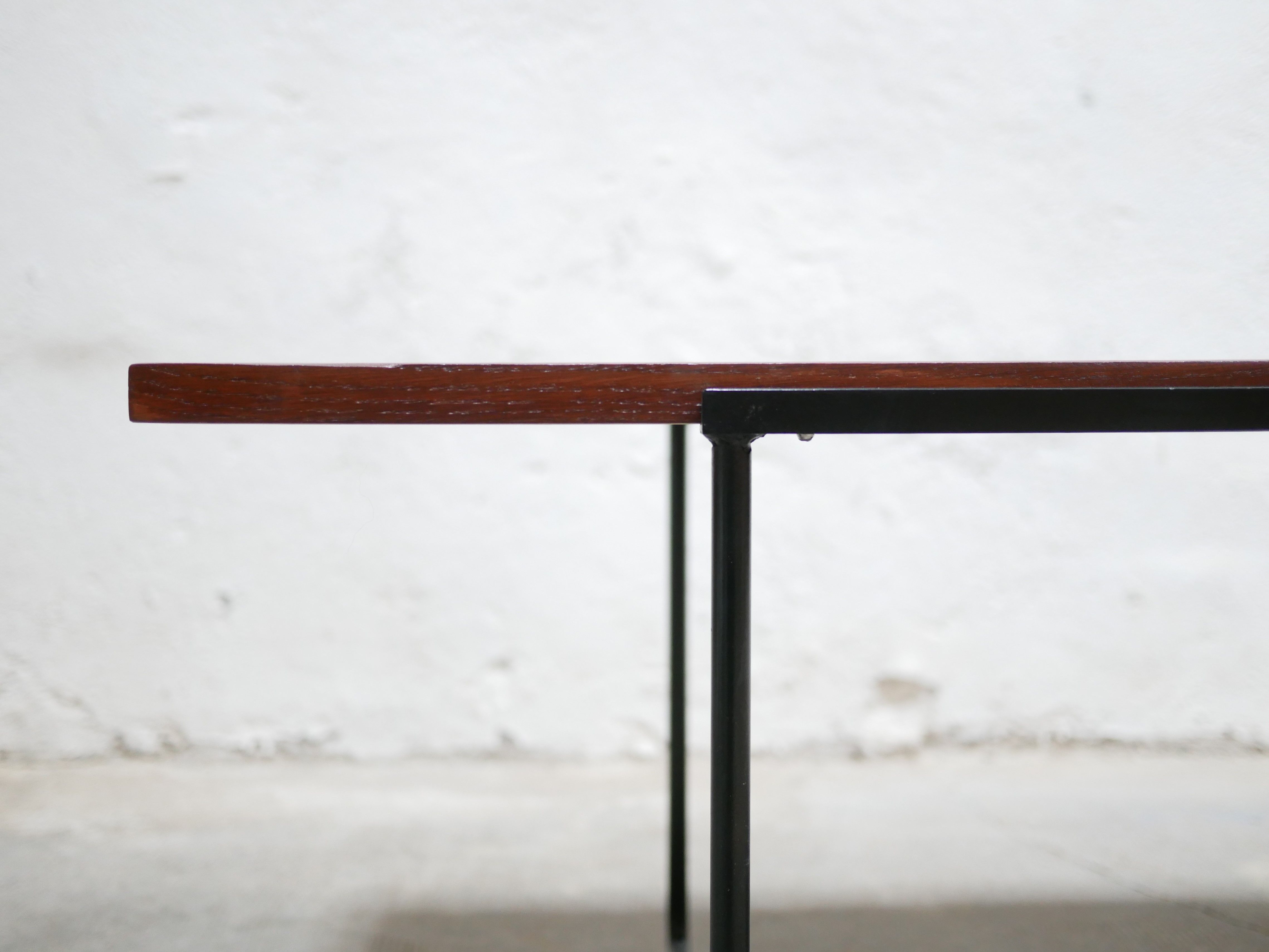Modernist coffee table in wood and metal