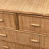 Commode rotin années 70