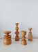 Set of 4 Scandinavian turned wooden candle holders