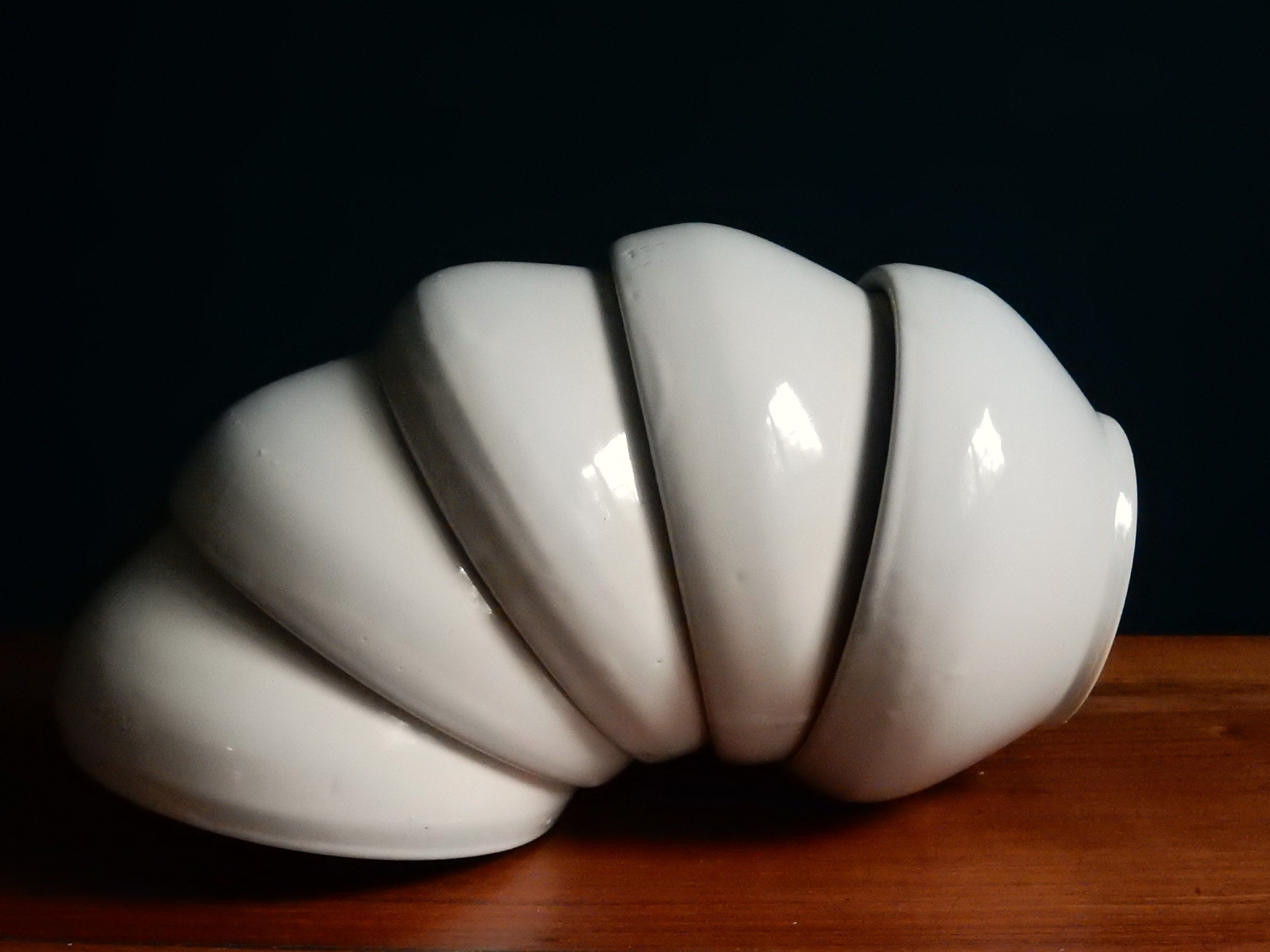 5 stoneware bowls Digoin Sarreguemines grespots