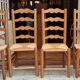 Series of 4 antique mulched chairs