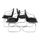4 chairs in metal chrome, cidue, italy, 1980