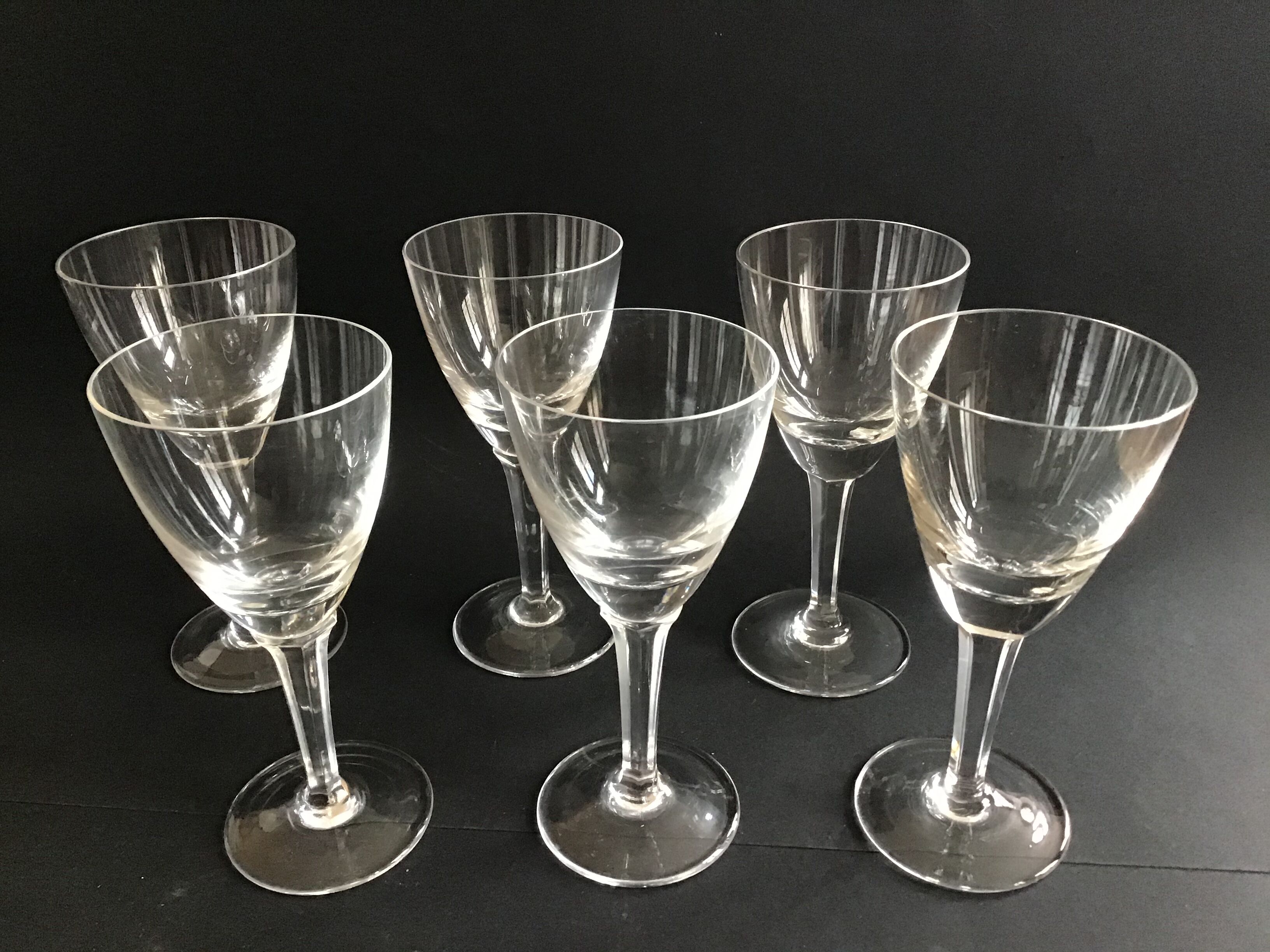 6 ancient crystal glasses