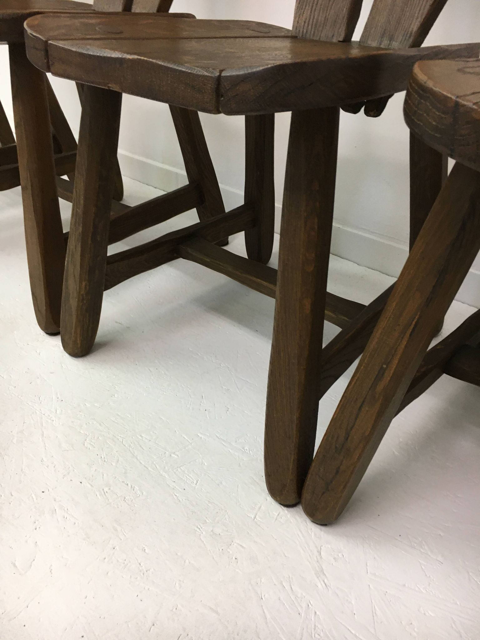 Set of 4 Belgian Brutalist Dining Chairs from De Puydt, 1970’s