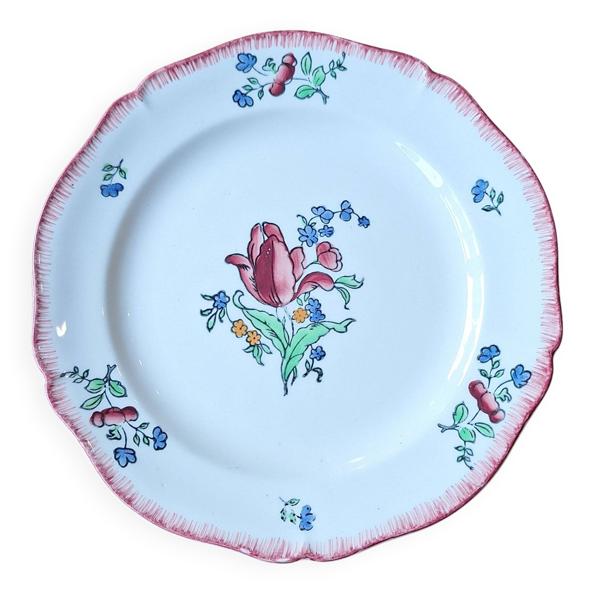 Gien pottery plate model Lorraine handmade