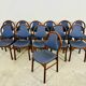 Lot de 12 chaises Baumann vintage assise Skaï bleu