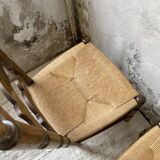 Set of rustic Provençal mulched chairs