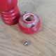 Pepper mill and turned wooden salt shaker