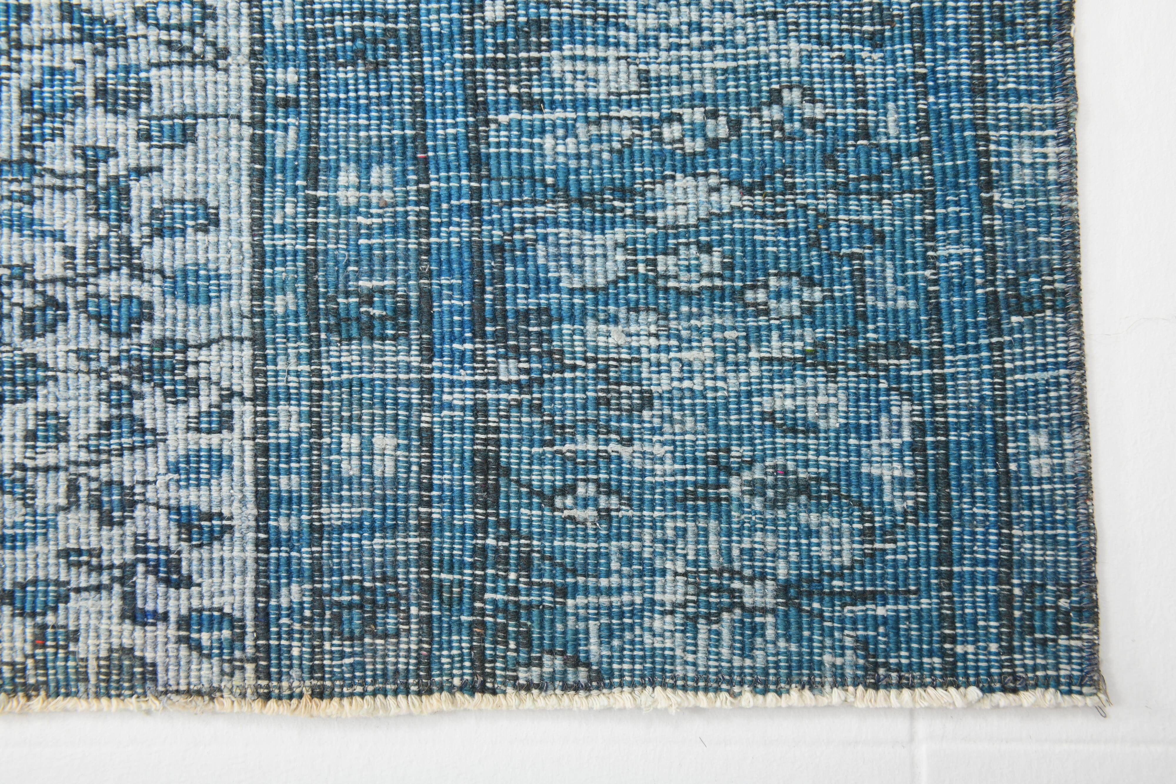 2x5 Blue Small Size Vintage Runner Rug, 61x134Cm