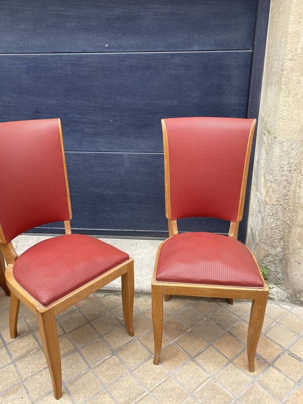 Set de 6 chaînes années 60 skaï rouge