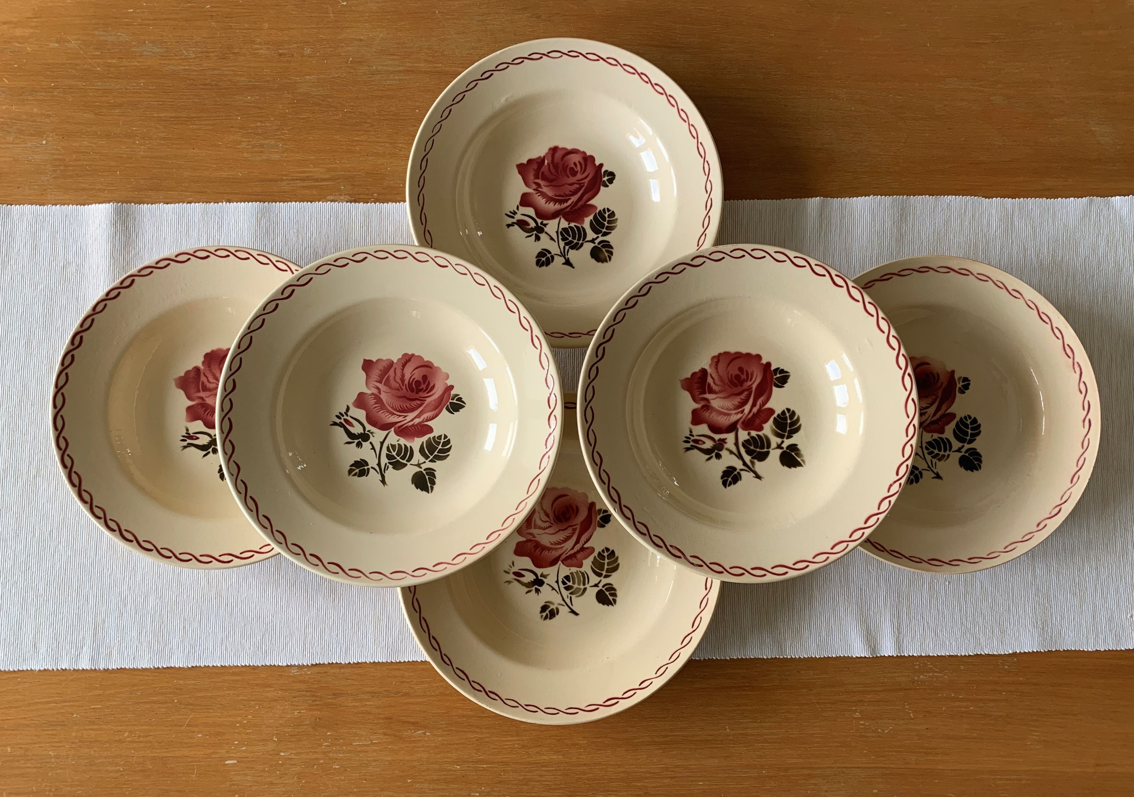 6 old hollow plates in earthenware from Badonviller