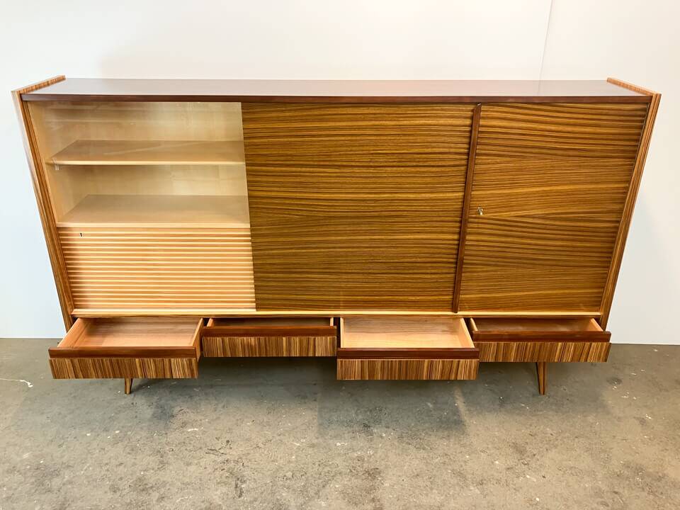 Multifunctional vintage highboard, rosewood, 60s