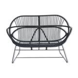 Black rattan sofa
