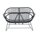 Black rattan sofa