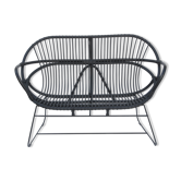 Sofa en rotin noir