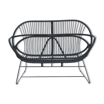 Black rattan sofa