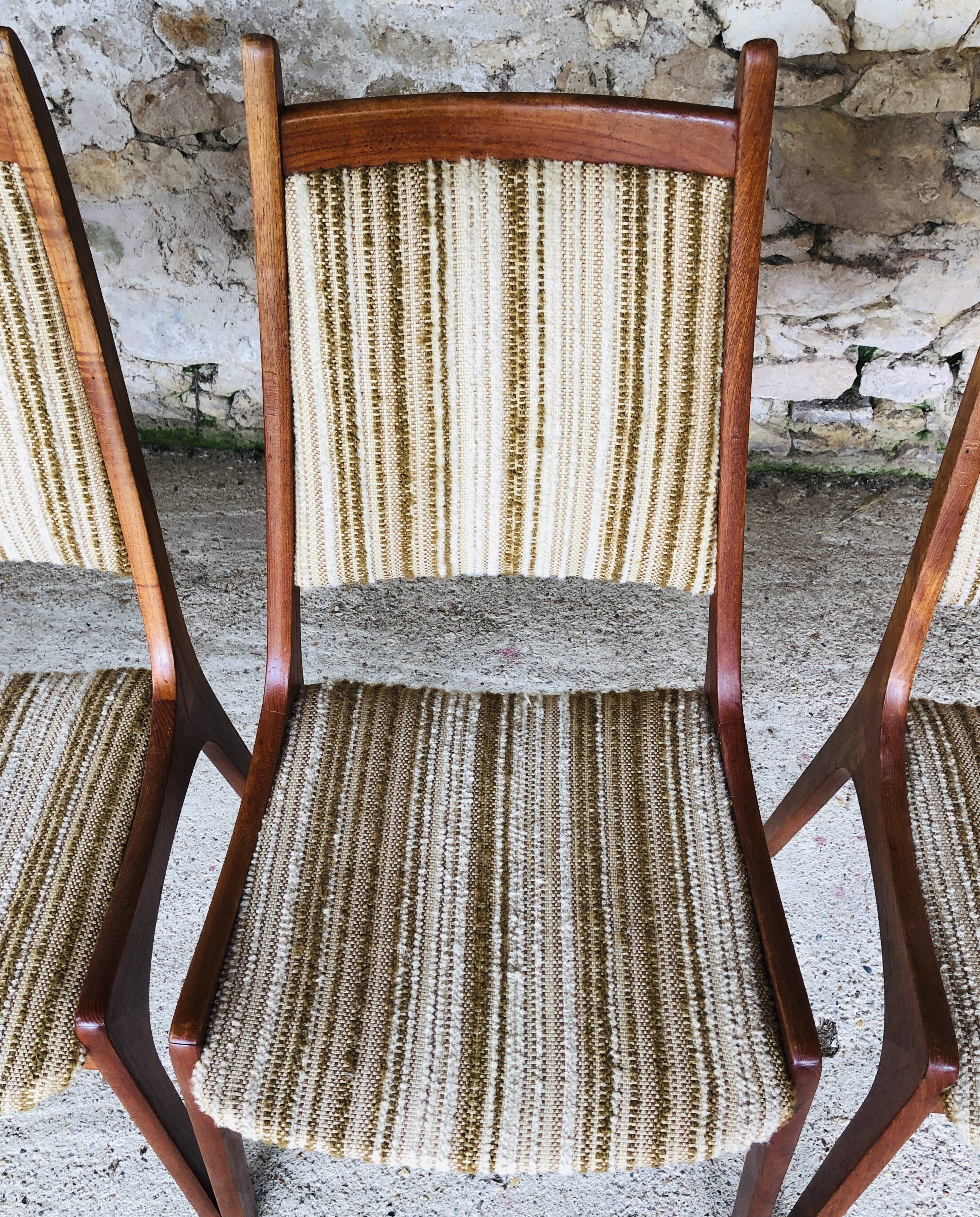 Set of 4 vintage teak chairs by R Huber-Co, circa 60's