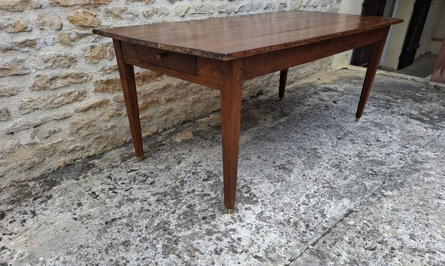 Table de ferme en chêne et sapin
