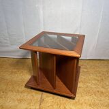 Mid century retro vintage teak coffee table with magazine rack or record 1960