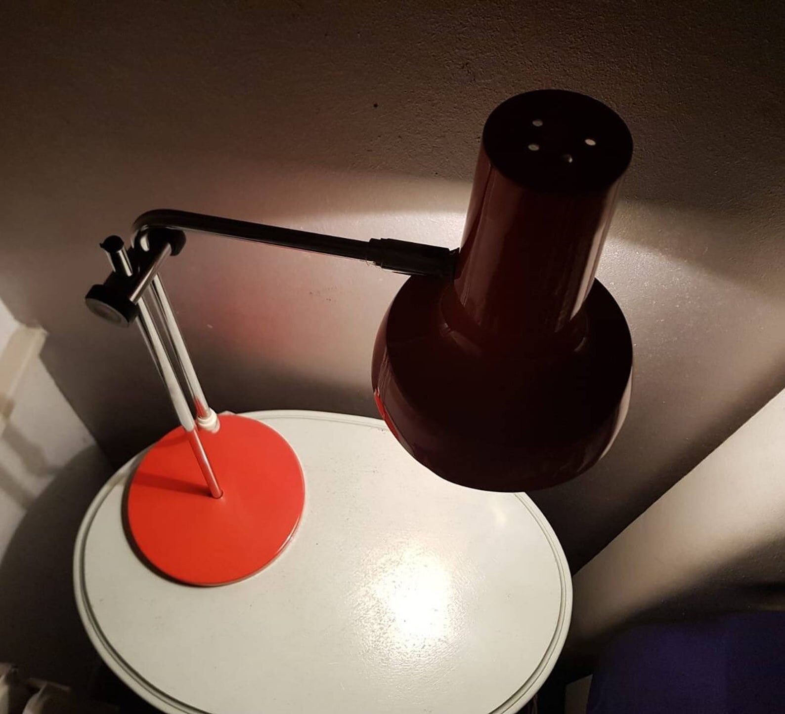 1970s orange metal desk lamp