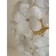 Italian White Flowers Glass Sputnik Candlestick