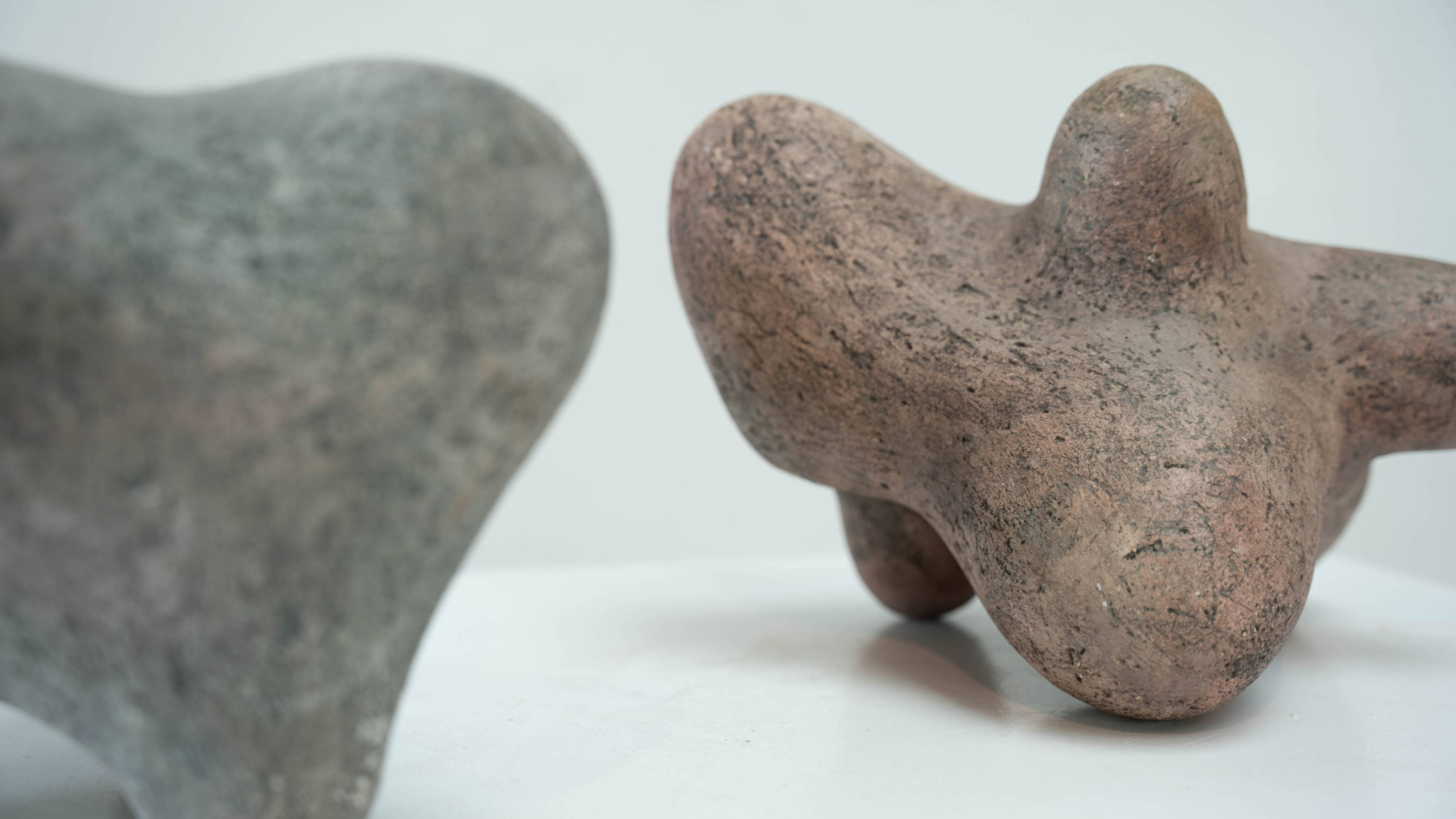 Pair of ceramic sculptures