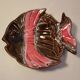 Plat / vide poche poisson en céramique vintage années 70 signé Vallauris