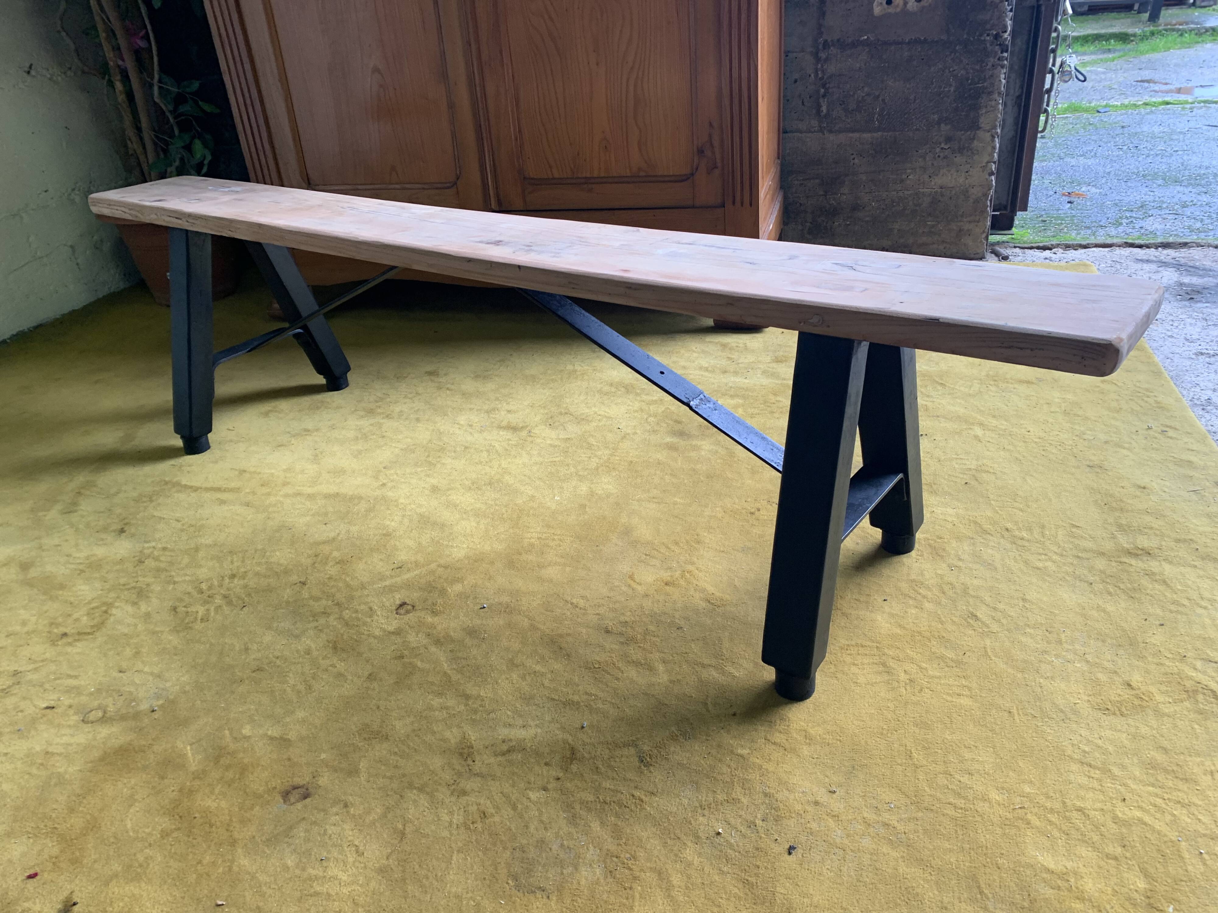 Banc campagne assise bois brut