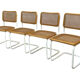 Ensemble de 4 chaises modèles Cesca de Marcel Breuer