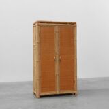 Armoire en bambou et rotin du milieu du siècle, Italie vers 1960